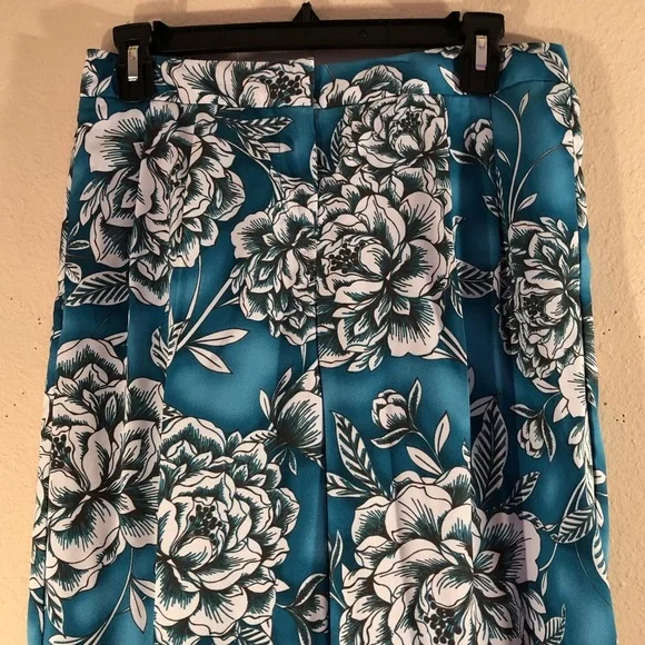 Floral Blue Women's Pants - Picture 2 of 16